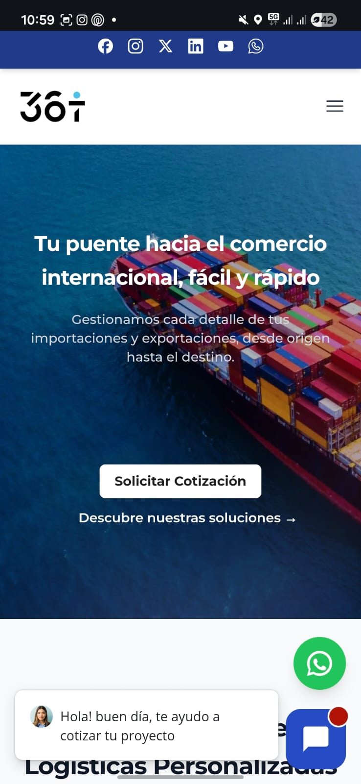 Web corporativa para empresa de aduanas